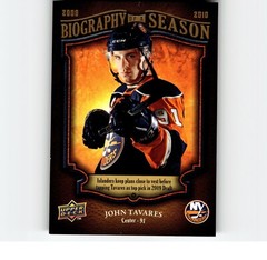 5-01-04 PWE . 2009-10 upper deck biography of a season #bos4 john tavares (A)