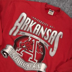 Vintage Red Oak University of Arkansas Razorbacks Sweatshirt XL Red Crewneck USA