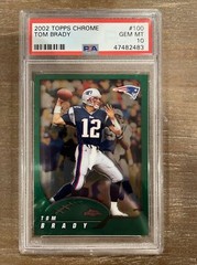 A stunning 2002 Topps Chrome Tom Brady PSA 10! TB #12’s first Topps Card. 🐐💥📈