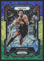 2023-24 Panini Prizm #91 OG Anunoby Prizms Choice Blue Yellow and Green