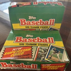 1990 & 1990 Tops Yearbook Sticker Boxes, 48 ct In Each Box