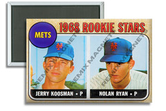 1968 Nolan Ryan Rookie Stars New York Mets RP Baseball Card 2″ x 3″ Magnet