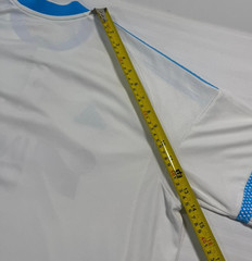 Adidas Olympique De Marseille Football Shirt Size L in White and Light Blue