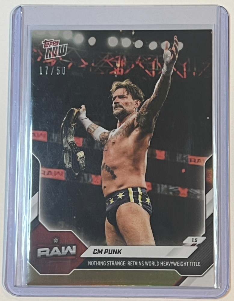 2026 Topps Now WWE RAW #6 CM Punk Gold Foil Refractor 17/50 Stranger Things