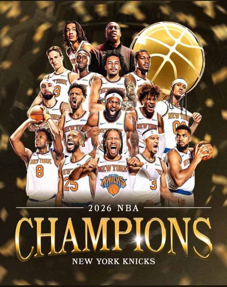 NEW YORK KNICKS 2026 NBA CHAMPIONS Photo, Decal, Poster, Glossy Metal Sign