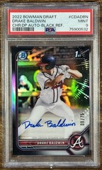 2022 Bowman Draft Drake Baldwin 1st Chrome Black Refractor Auto /75 PSA 9