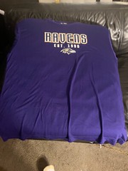 Baltimore Ravens rayon polyester t shirt NFL Team purple XL Mint NFL Harbaugh
