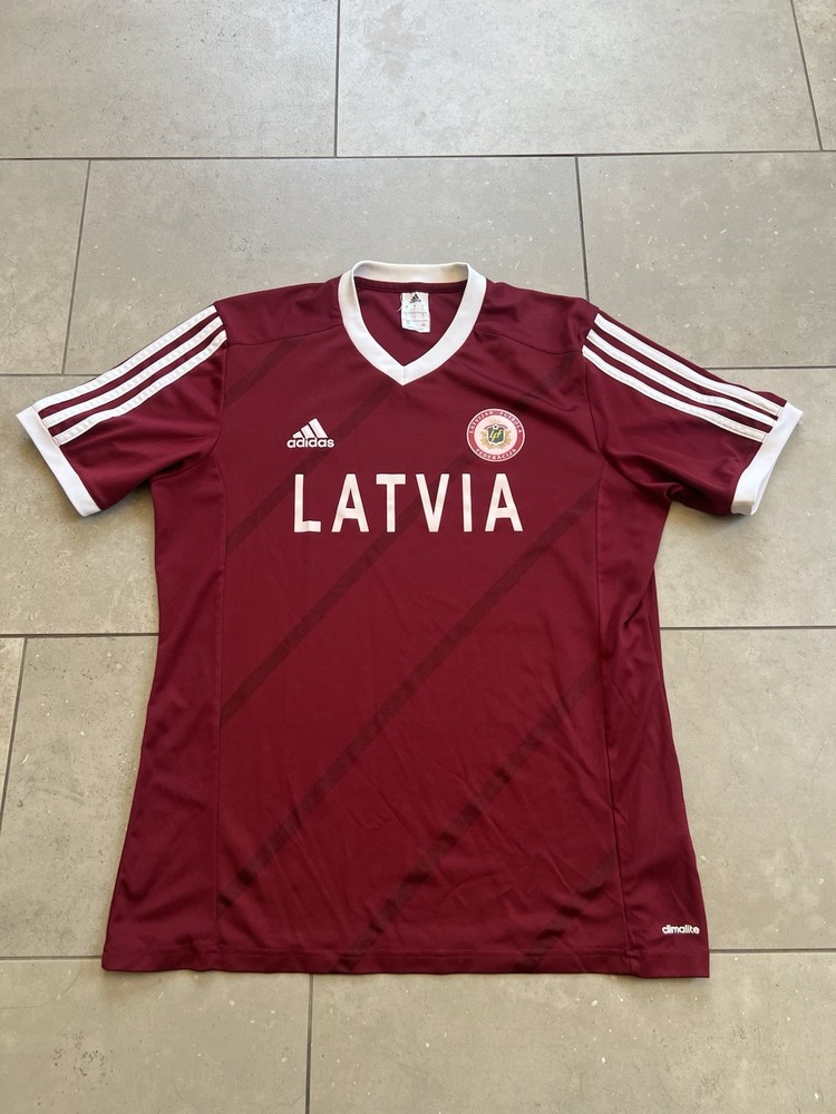 2015 Adidas Latvia National Team Football Home Soccer Jersey Kit Mens Size Large