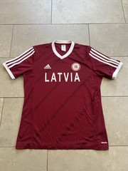 2015 Adidas Latvia National Team Football Home Soccer Jersey Kit Mens Size Large
