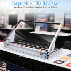Upgraded 34″ X 22″ Card Display Case, Trading Card Display Case with Aluminum Fr