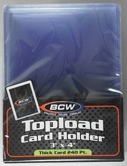 (10) Thick Card 3×4″ Toploader Card Holders (240 Pt. Thickness) BCW NEW