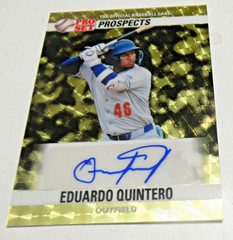 2026 Leaf Pro Set Metal #90A-EQ1 Eduardo Quintero Gold Vinyl Auto 1/1