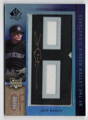 2007 SP Authentic By the Letter Signatures Jeff Baker #102 Full Last Name 5 Card