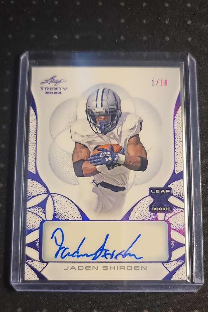 2024 Leaf Trinity – Jaden Shirden #BA-JS1 Purple /10 (AU, RC) #1 Print Of 10!