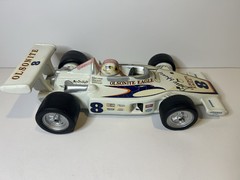 BOBBY UNSER SIGNED 1973 #8 OLSONITE EAGLE INDYCAR PACESETTER DECANTER