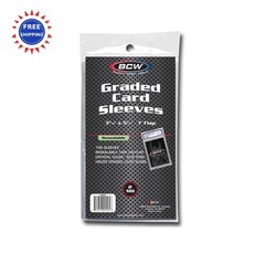 Resealable Graded Card Sleeves 100 Pack Universal Fit PSA Beckett SGC Acid Flap