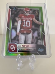 2025 Bowman University Chrome – John Mateer #1 Lime Green Refractor /275 (RC)