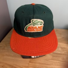 MIAMI HURRICANES AJD PROFESSIONAL WOOL BLEND SNAPBACK HAT VINTAGE NCCA