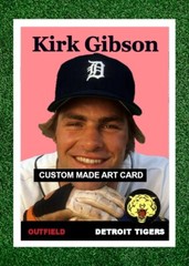 Kirk Gibson Detroit Tigers 2024 / 1958 Custom Made Baseball Art Card