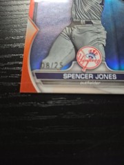 2023 Bowman Chrome Spencer Jones TRUE ORANGE REFRACTOR /25 #BDC-196-YANKEES 🔥