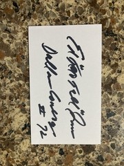 Ed “Too Tall” Jones Signed 3×5 Index Cars Dallas Cowboys #72