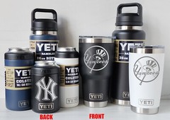 NEW YORK YANKEES YETI Laser Engraved Tumblers, Can Colsters, and Bottles