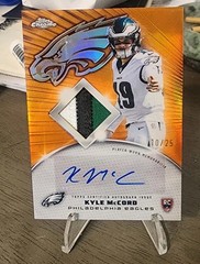 2025 Topps Chrome Kyle McCord Rookie Patch Auto RC Orange Refractor #10/25! RPA!