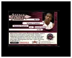 1999-00 Fleer Force – Attack Force Vince Carter #1 A Forcefield Toronto Raptors