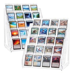 DEEIF 2 Pack Acrylic Trading Card Display Stand, 5-Tier 5 Tier 2 Pack, Clear