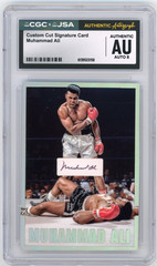 Muhammad Ali Signed Custom Cut Boxing Liston Trading Card JSA CGC Auto Grade 8