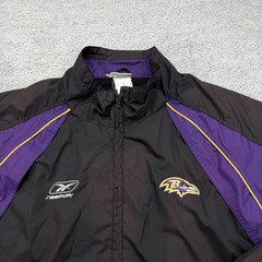 Baltimore Ravens Jacket Mens XL Black NFL Football Full Zip Pockets Reebok VTG