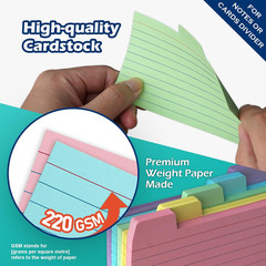 3X5 Index Card Holder Box with 100 Cards Dividers Tabs 3″X 5″, Teal