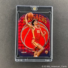 2024-25 Topps Finest Zaccharie Risacher Rookie Finishers Red Geo. Refractor 2/10