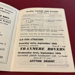 Reading V Bournemouth 1958/59 Football Programme