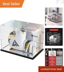 Sturdy Acrylic Boxing Glove Display Case with Dustproof Design – 14×9.5×8.7 Inch
