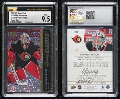 2021-22 Upper Deck Young Guns Filip Gustavsson 225 Speckled Rainbow Foil CSG 9.5
