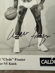 Walt Frazier 2 Signed Black And White Photos