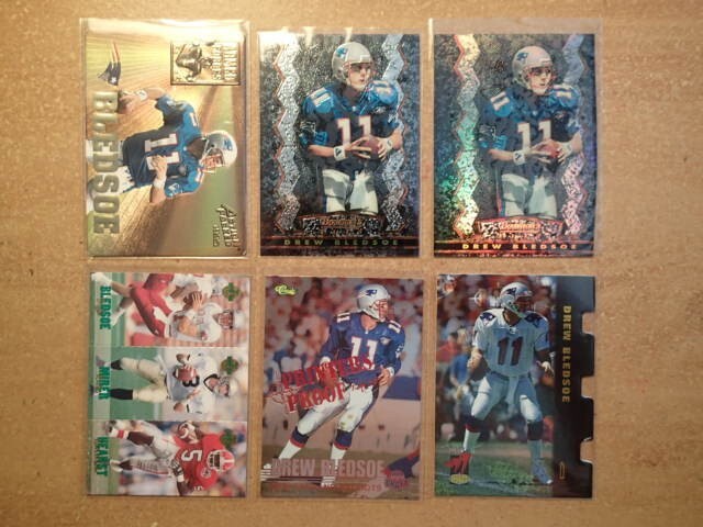 New England Patriots-LOT 0F 6 DREW BLEDSOE CARDS-Action Packed/Bowman’s Best/+
