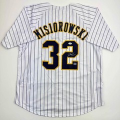 Autographed/Signed Jacob Misiorowski Milwaukee Pinstripe Jersey JSA COA