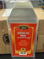 Pack of 50 Cardboard Gold Perfect Fit Graded Card Sleeves for PSA Slabs