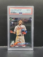 2018 Topps Chrome Update Ronald Acuna Jr. RC Rookie #HMT25 Braves PSA 10
