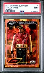 2024 Topps Chrome Formula 1 Sapphire Edition Carlos Sainz #172 Orange PSA 9 MINT