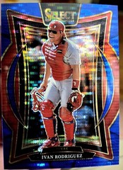 2025 Panini Select Ivan Rodriguez Blue Pulsar Prizm /99. Mint