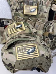 American Flag Philadelphia Eagles football PVC Patch W Vlcro