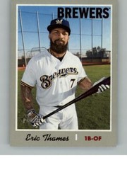 2019 Topps Heritage Eric Thames 496 Milwaukee Brewers SP Short Print