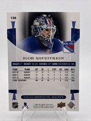 2022-23 Upper Deck Artifacts – Goalies Igor Shesterkin #136 Emerald /99