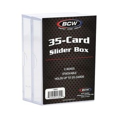 BCW Clear Slider Box Hold 35 Trading Cards Baseball Basketball Pokemon Storage