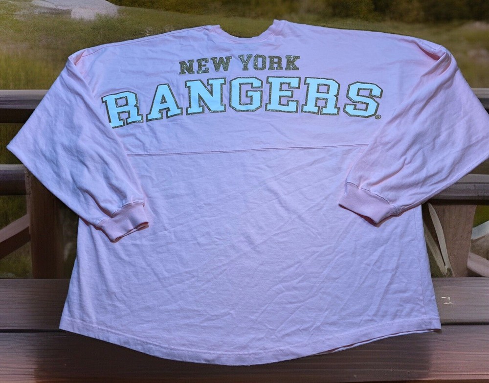NEW YORK Rangers Spirit Jersey NEW Hockey NHL Pink 2XL L/S Shirt Sparkles XXL
