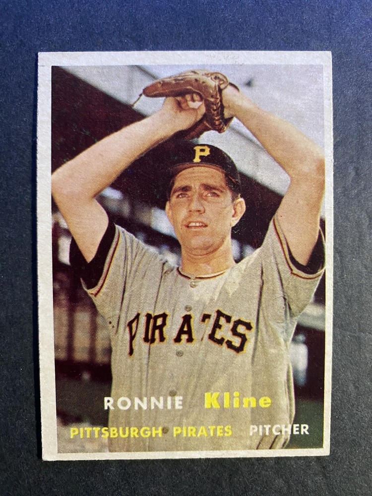 1957 Topps Baseball Ronnie Kline Pittsburgh Pirates Card #256 (a)