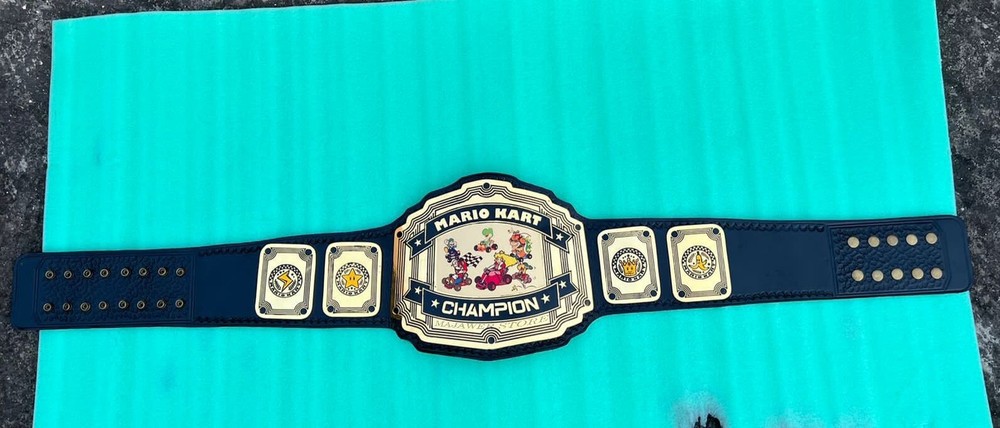 Mario Kart Championship Belt Trophy Super Mario Racing Game Title Belt Award